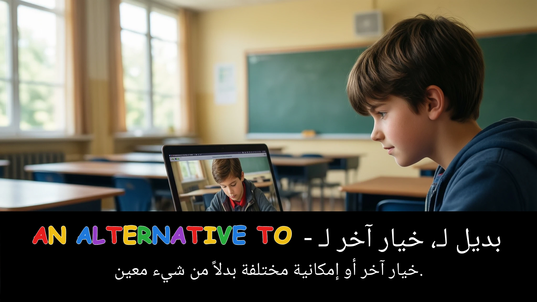 Arabic Illustration for an alternative to